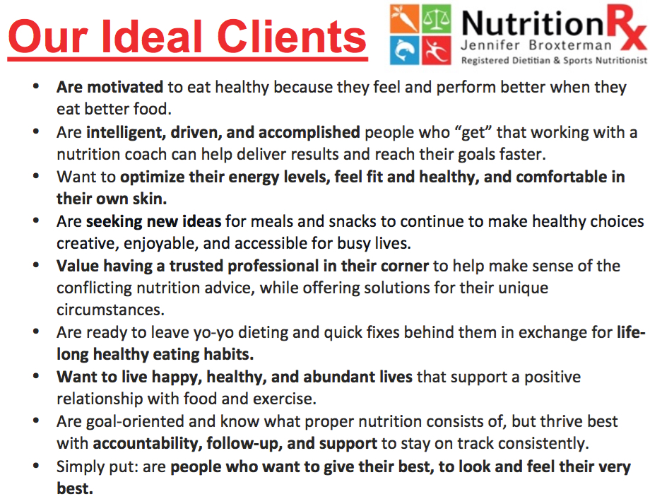 Our Ideal Client (NutritionRx)